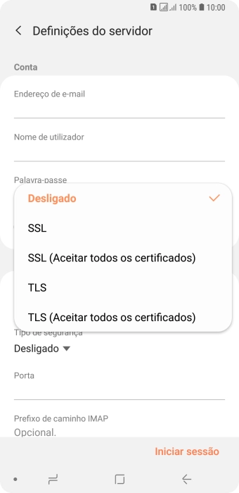 Prima Desligado para desativar a função.