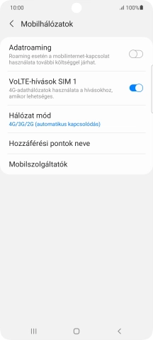 Kattints az „Adatroaming” melletti csúszkára a funkció be- vagy kikapcsolásához.