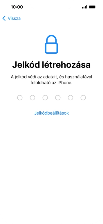 Válaszd a Jelkódbeállítások lehetőséget.