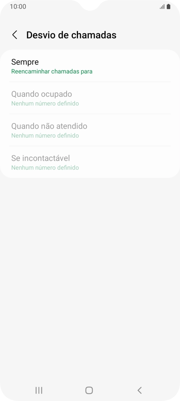 Prima o tipo de desvio pretendido.