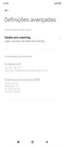 Prima Dados em roaming.