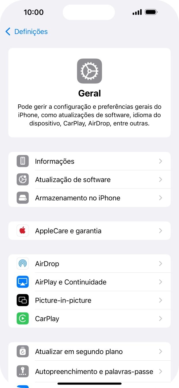 Prima Atualização de software. Se existir uma nova versão de software disponível, será agora indicado no ecrã. Siga as indicações no ecrã para atualizar o software do telefone.