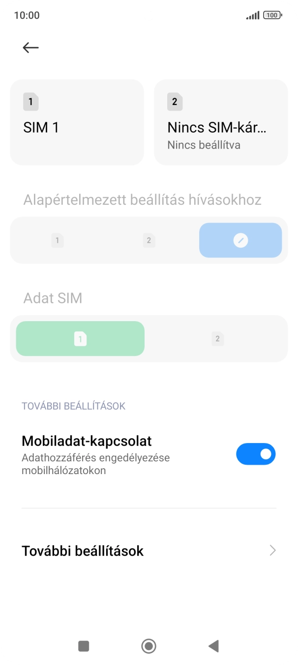 Válaszd a SIM- kártya nevét.