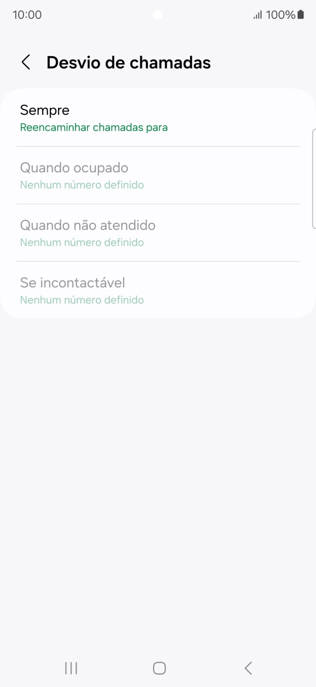 Prima o tipo de desvio pretendido.
