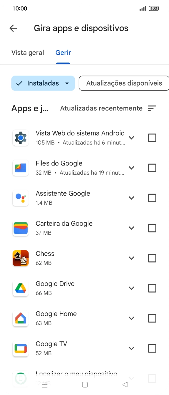 Prima a app pretendida.