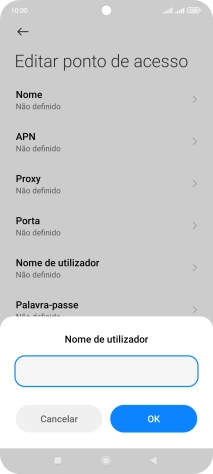 Introduza vodafone e prima OK.