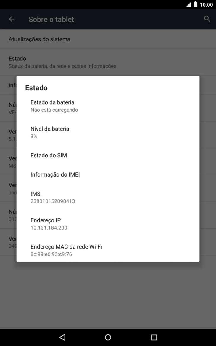 Prima Informação do IMEI.