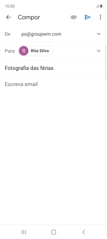Prima o campo de escrita e escreva o texto do e-mail.