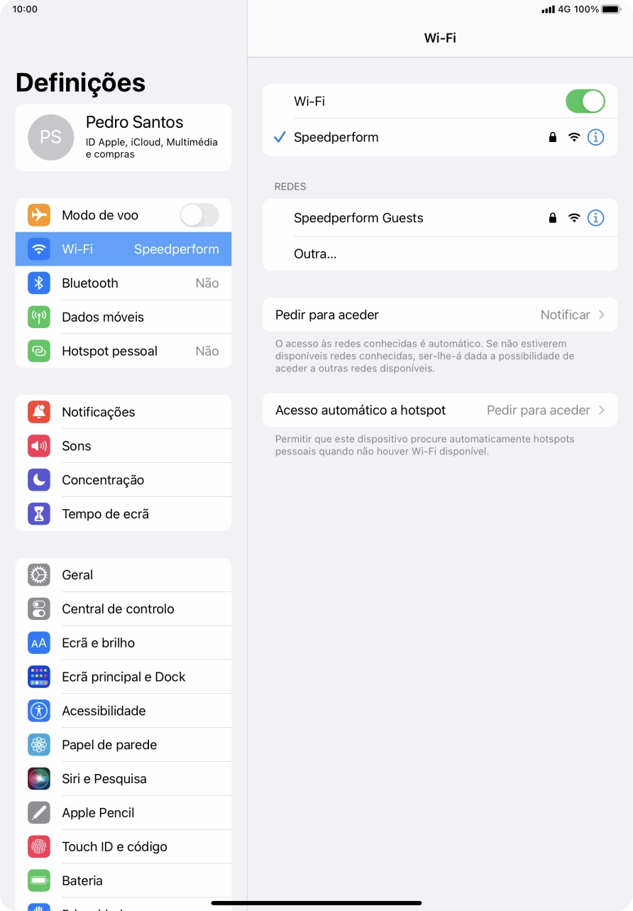 Para voltar ao ecrã inicial, deslize o dedo de baixo para cima a partir da base do ecrã.