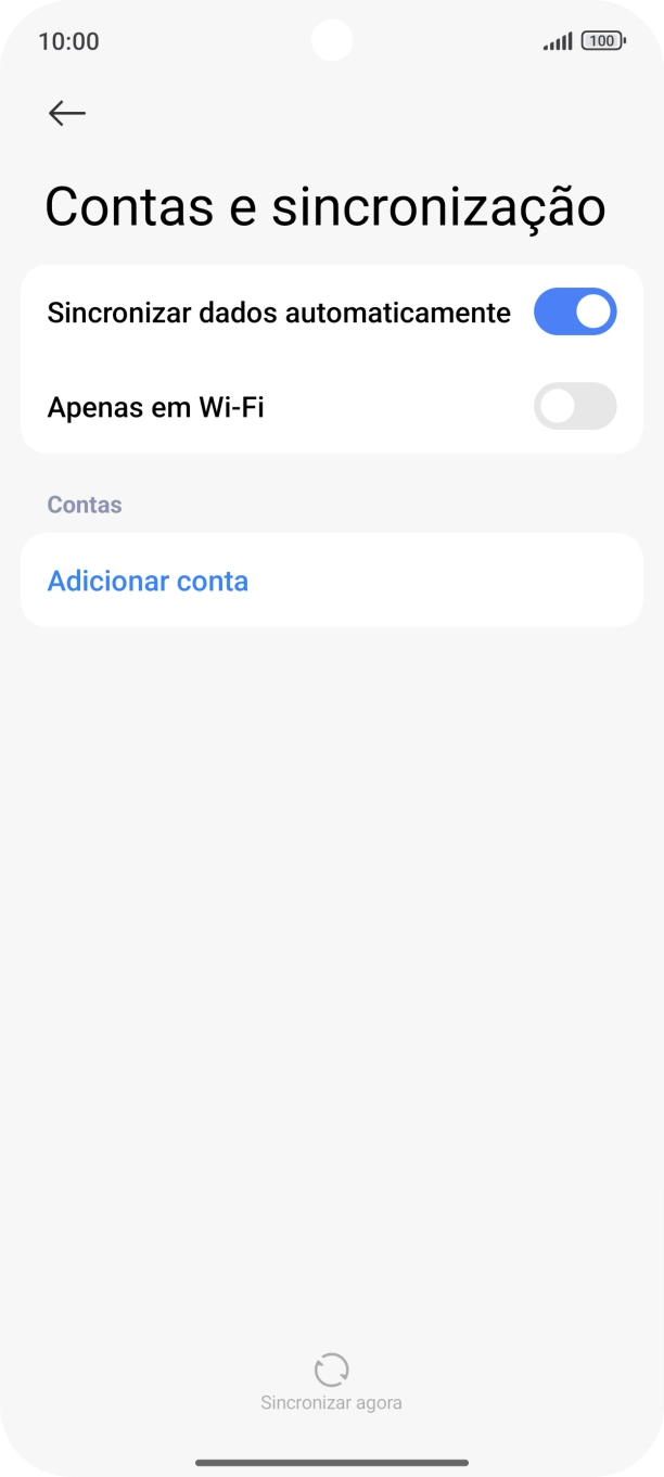 Prima Adicionar conta.