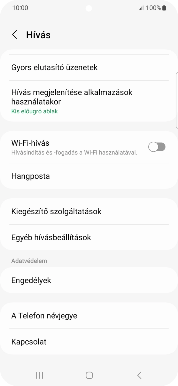 Válaszd a Kiegészítő szolgáltatások lehetőséget.