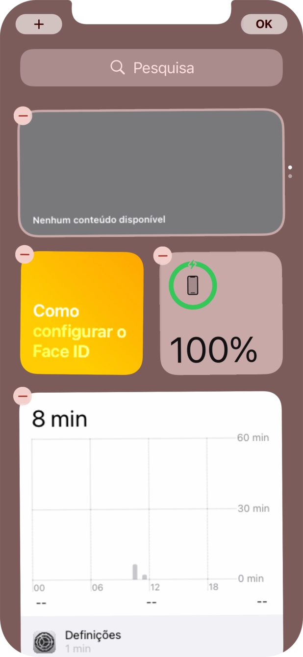 Prima o ícone para adicionar.
