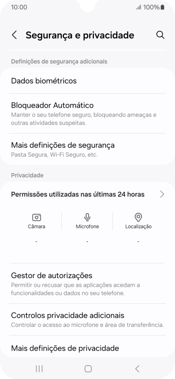 Prima Mais definições de segurança.