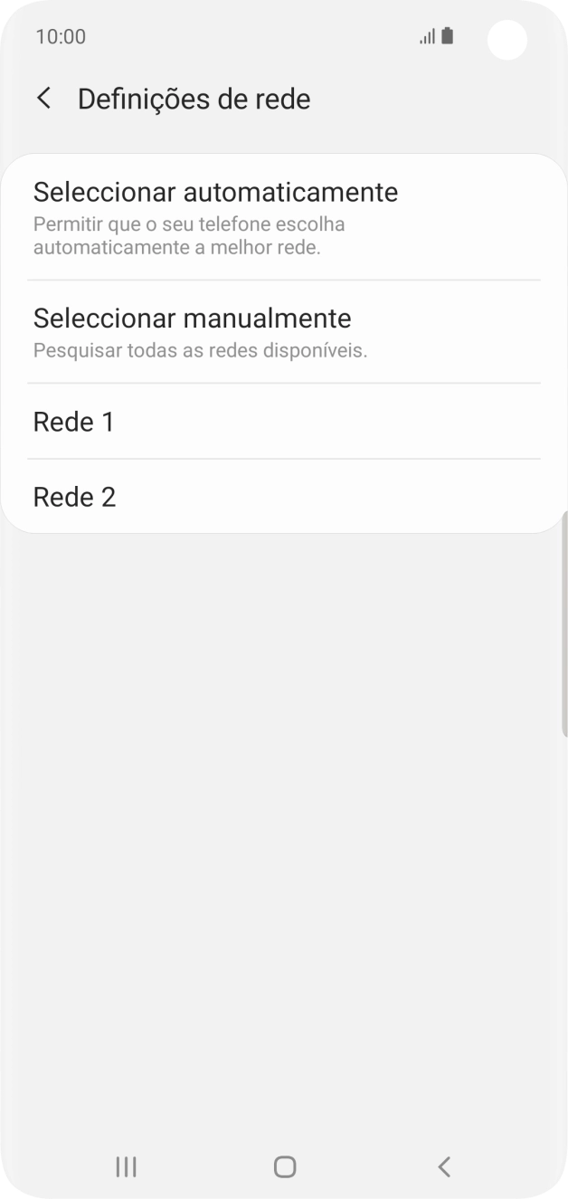 Prima a rede pretendida.