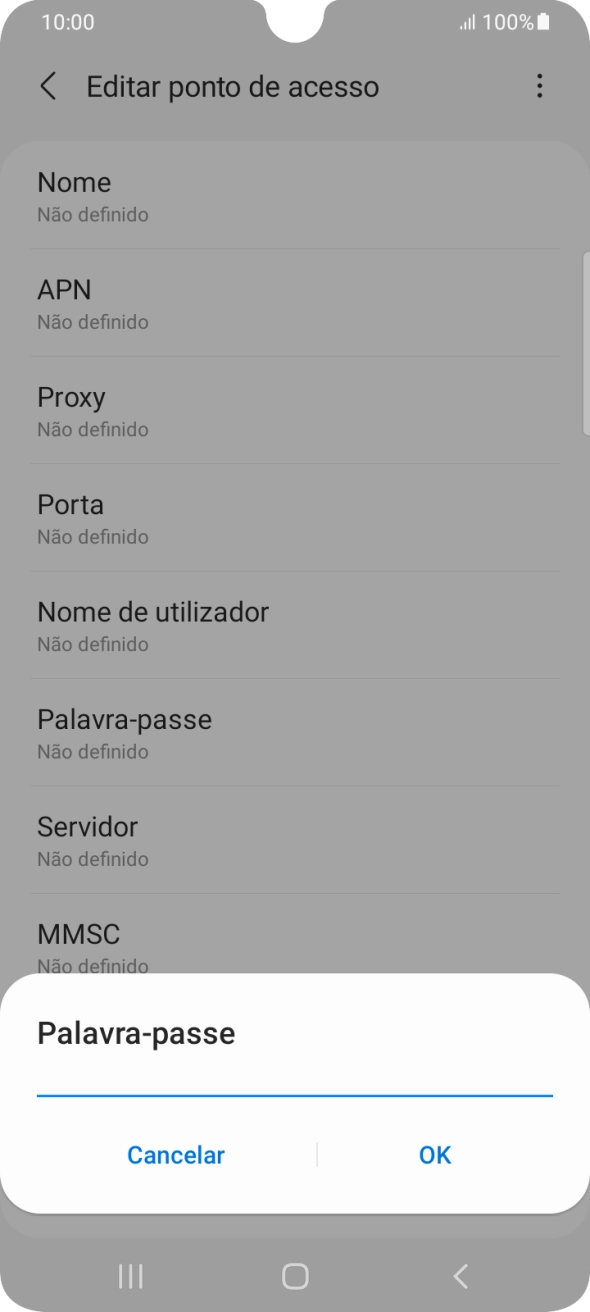 Introduza vodafone e prima OK.