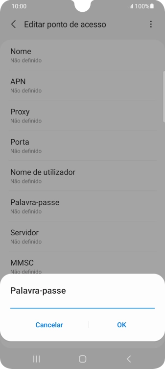 Introduza vodafone e prima OK.