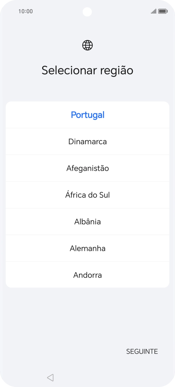 Prima a área ou país pretendido.