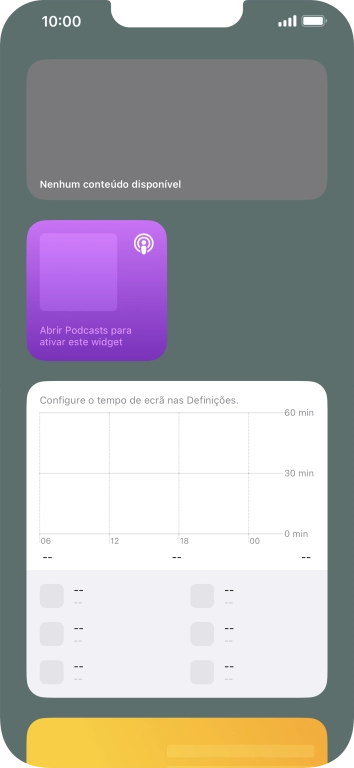 Mantenha premida por um instante a pilha de widgets pretendida.