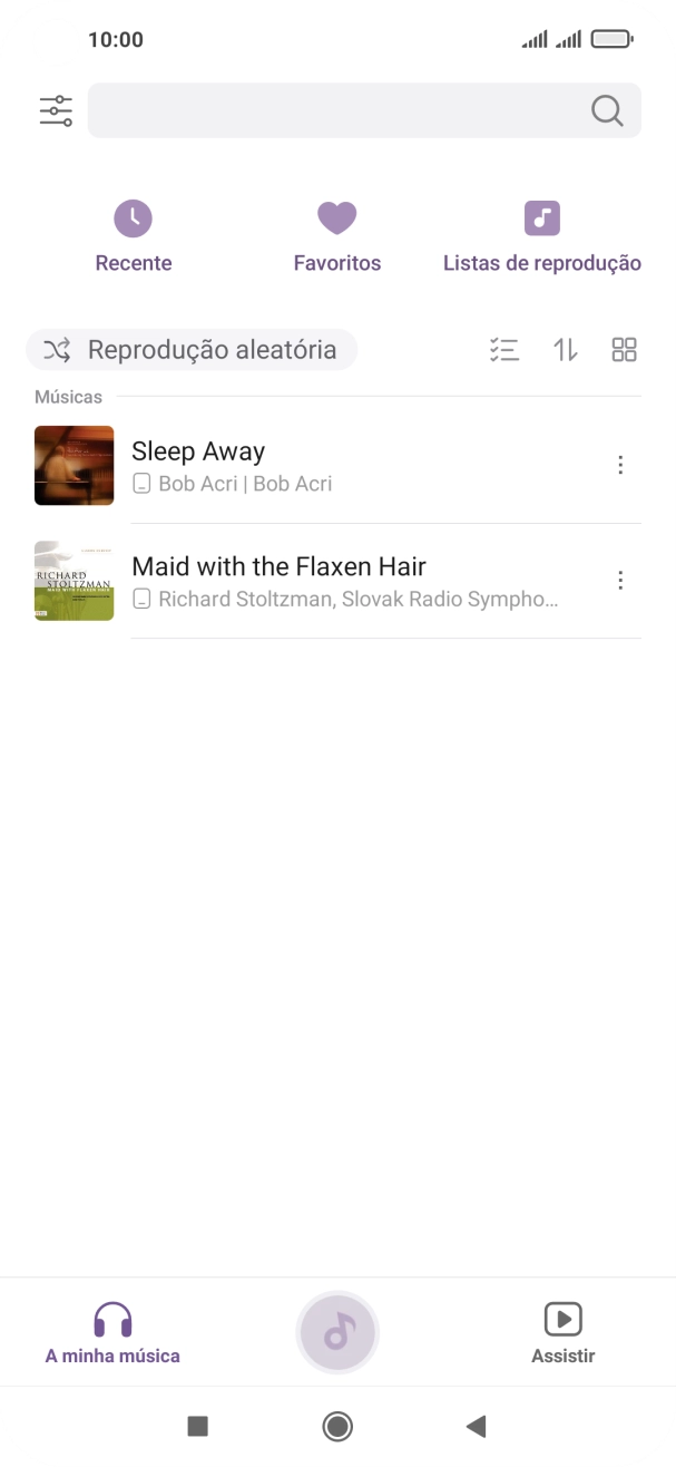 Prima o ficheiro de música pretendido.