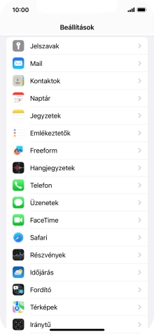 Válaszd az Üzenetek lehetőséget.