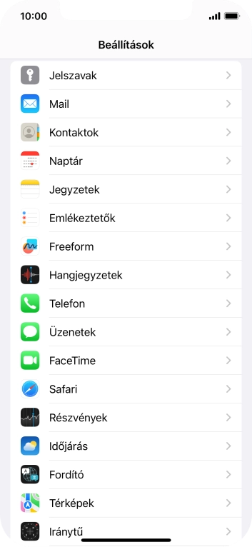 Válaszd az Üzenetek lehetőséget.