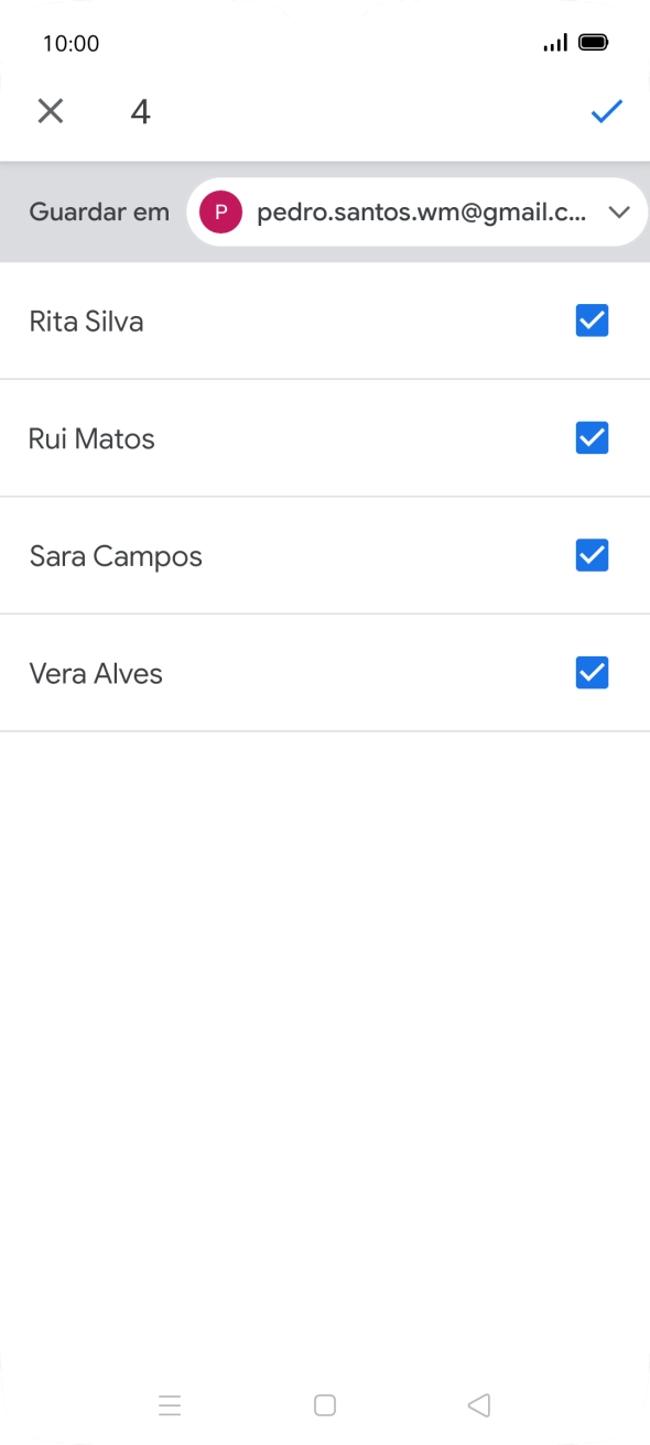 Prima a lista suspensa junto a 
