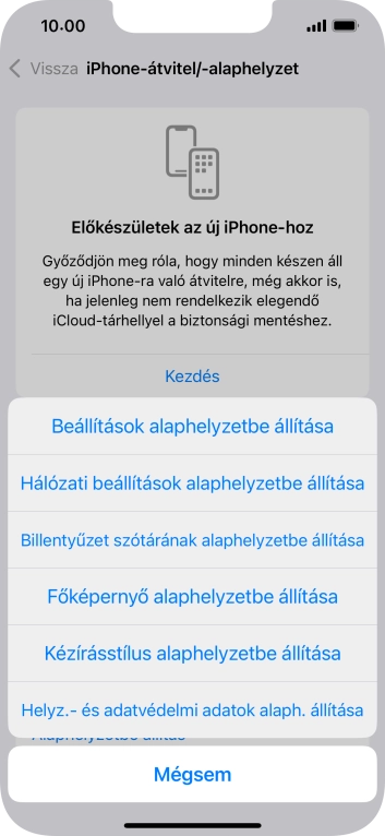 Válaszd a Beállítások alaphelyzetbe állítása lehetőséget.