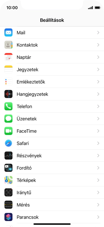 Válaszd az Üzenetek lehetőséget.