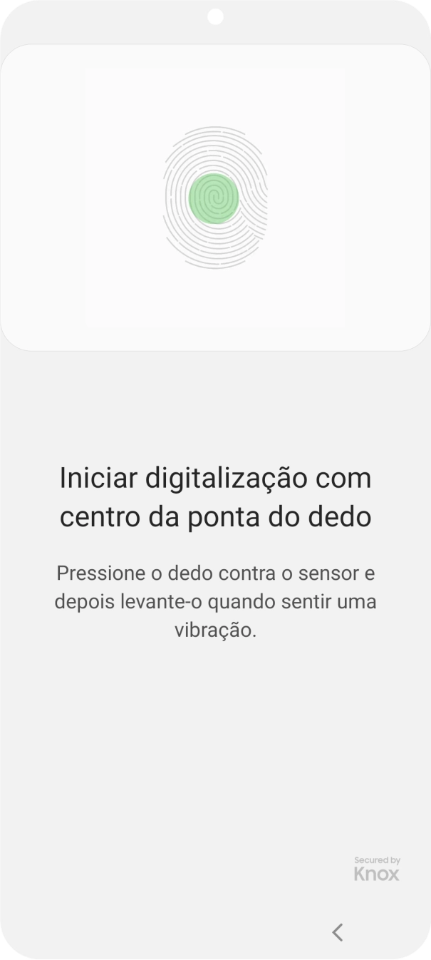 Siga as indicações no ecrã para definir a impressão digital como código de bloqueio.