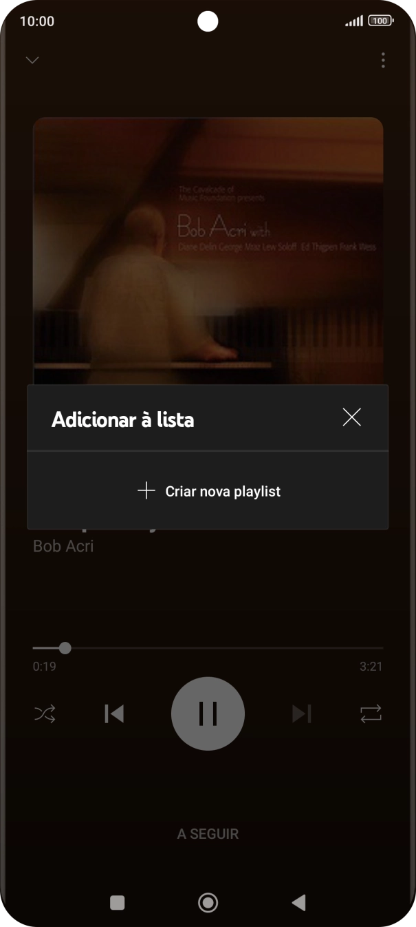Prima Criar nova playlist.