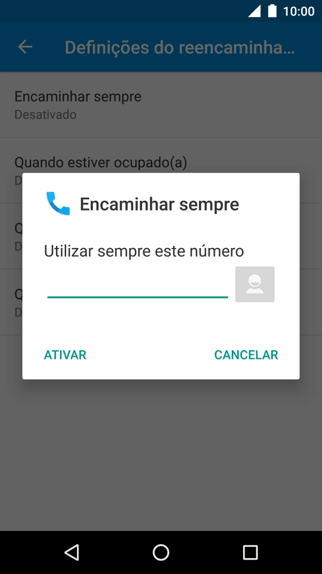 Introduza 123 e prima ATIVAR.