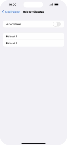 Ha kikapcsolod a funkciót, válaszd a kívánt hálózatot.