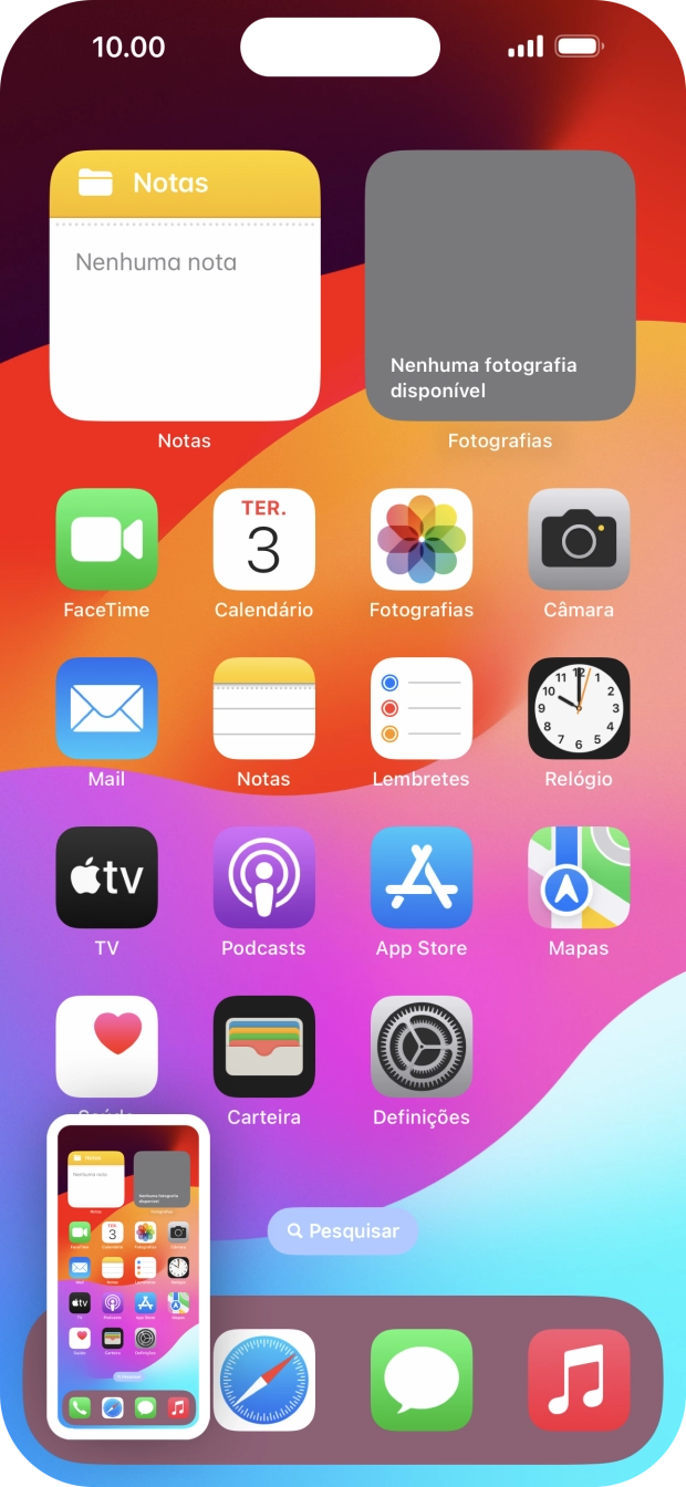 Para modificar a captura de ecrã prima a captura de ecrã e siga as indicações no ecrã para efetuar as modificações pretendidas.