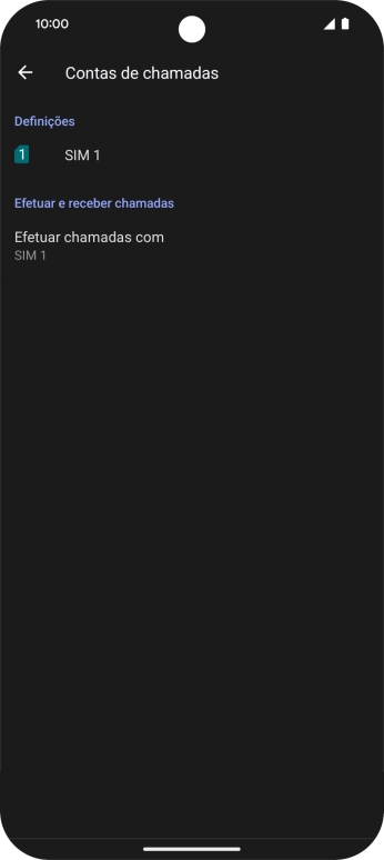 Prima o nome do cartão SIM.