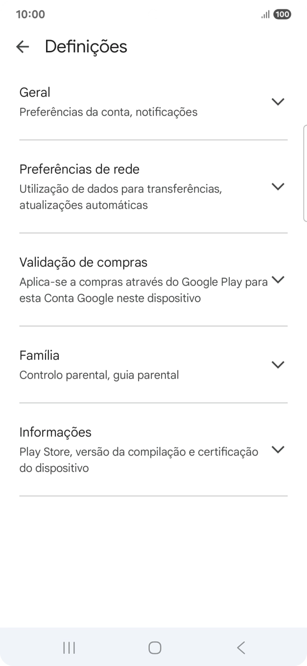Prima Preferências de rede.