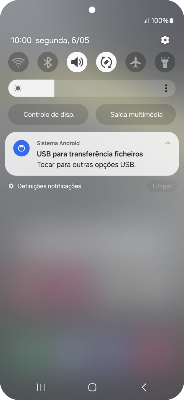 Prima Tocar para outras opções USB..