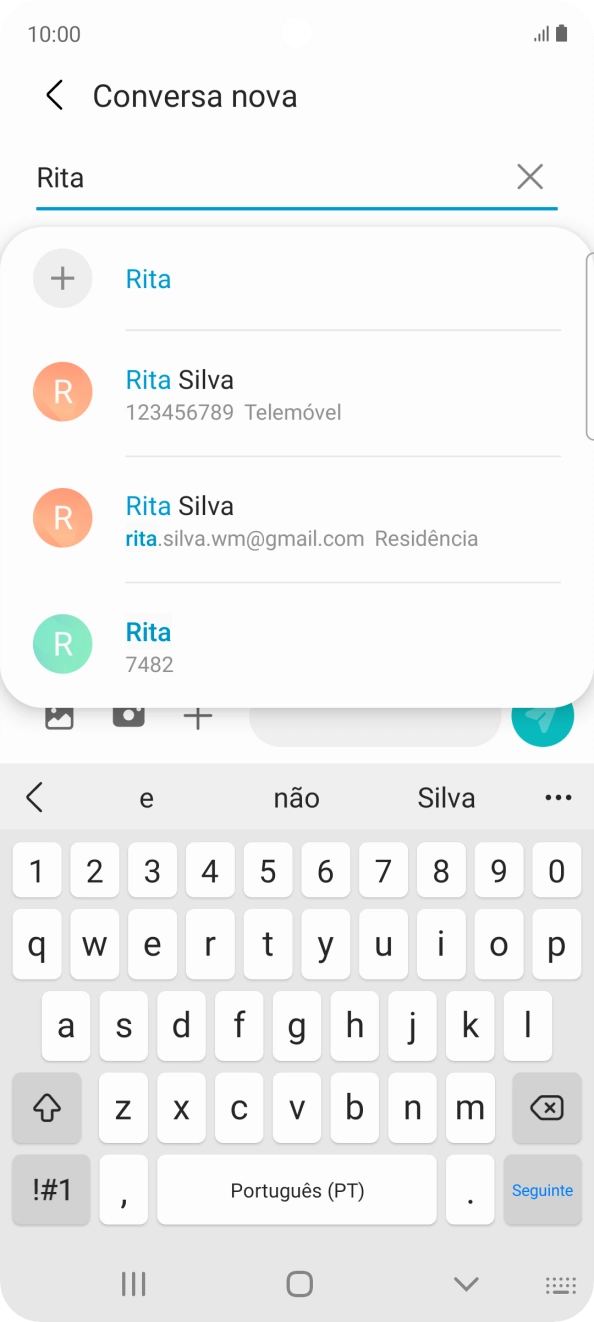 Prima o contacto pretendido.