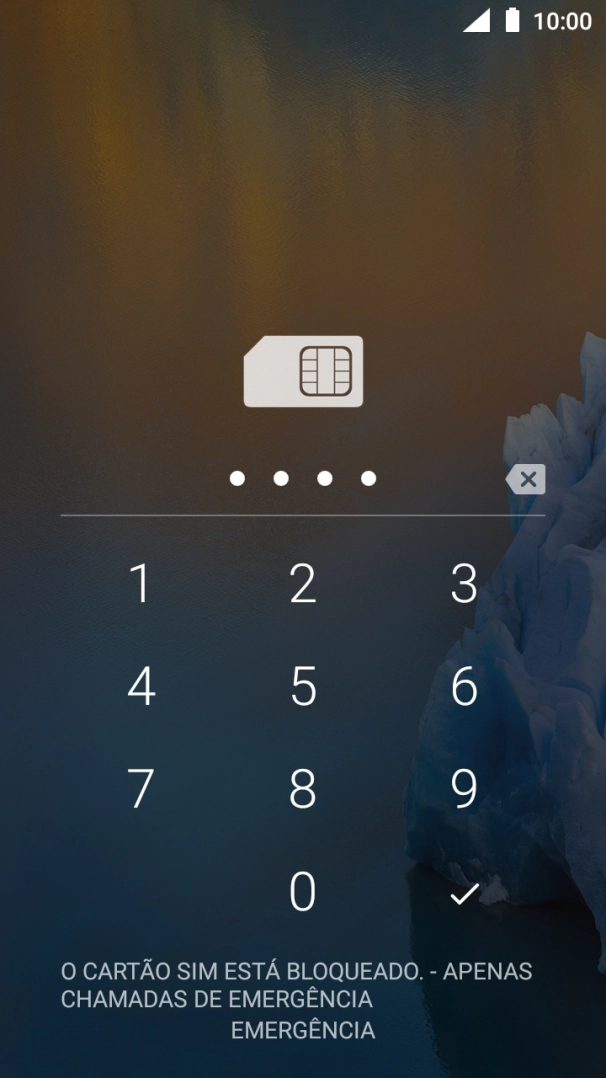 Se necessário, introduza o código PIN e prima o ícone para aceitar.