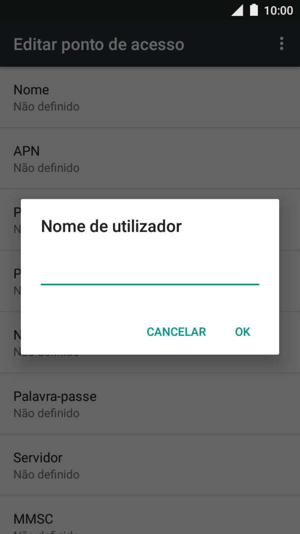 Introduza vodafone e prima OK.