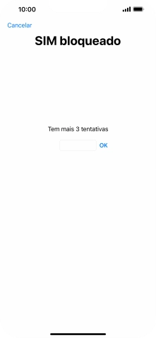 Se o cartão SIM estiver bloqueado, deve introduzir o código PIN e premir OK.