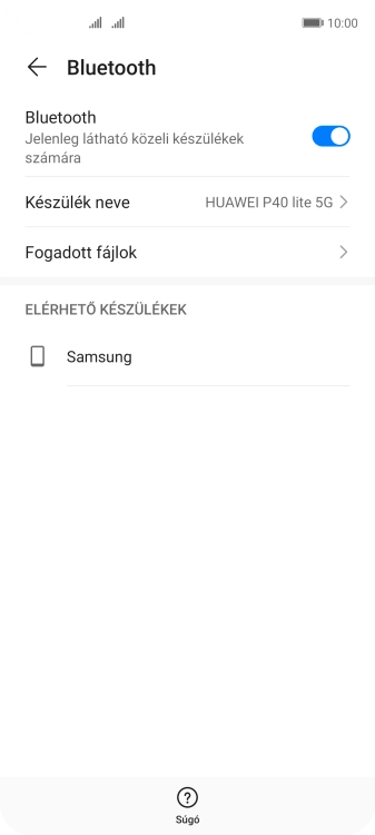 Válaszd ki a kívánt Bluetooth-eszközt, és kövesd a kijelzőn megjelenő utasításokat annak telefonodhoz történő csatlakoztatásához.