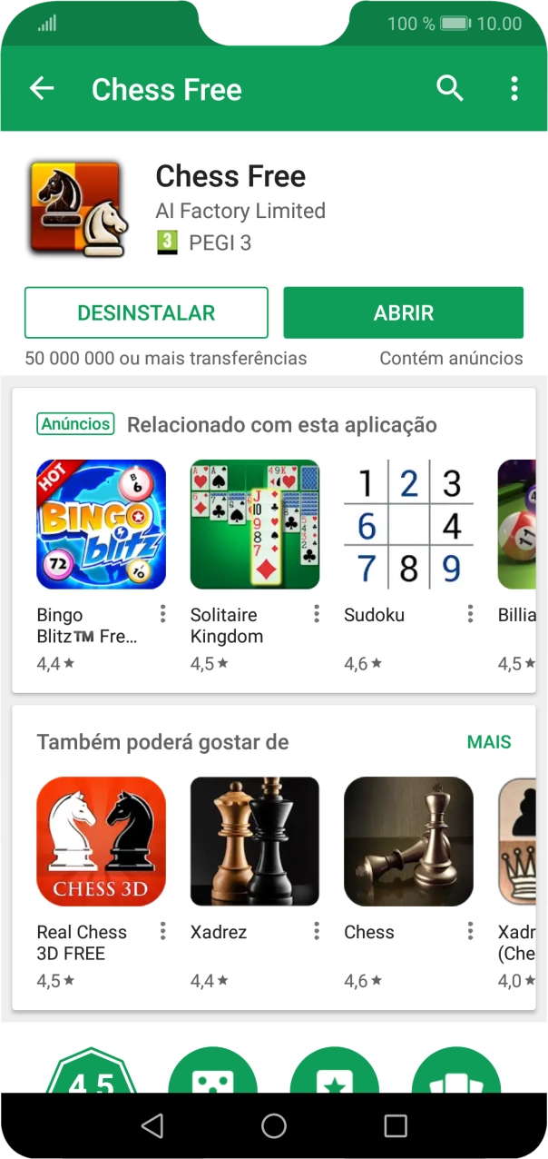 Prima a tecla de início para terminar e voltar ao ecrã inicial.