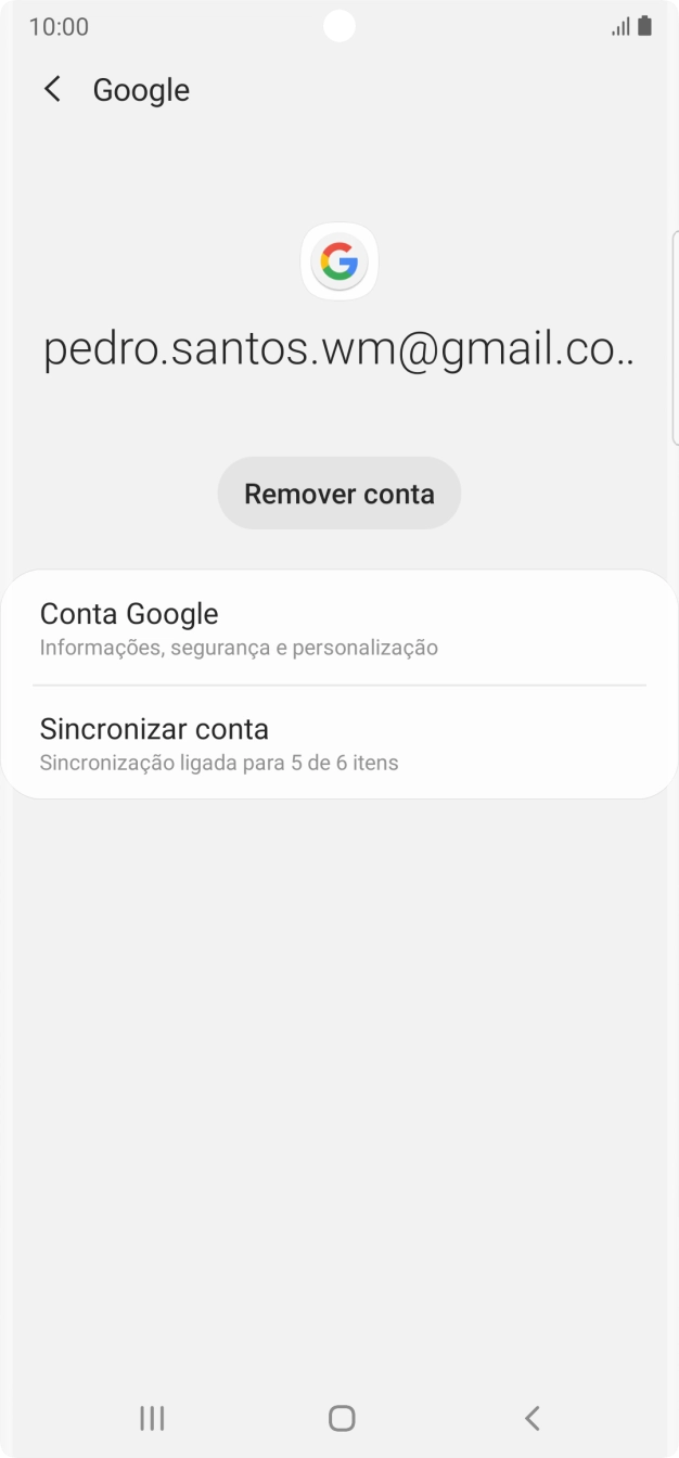 Prima Sincronizar conta.