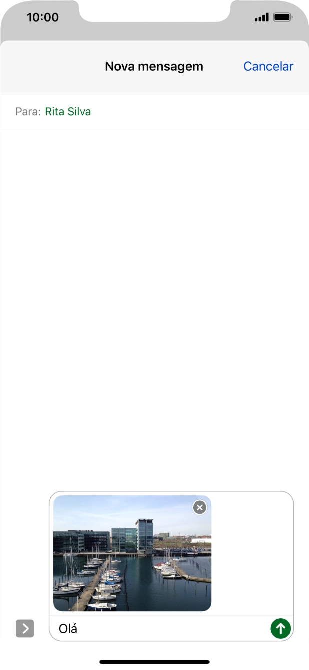 Prima o ícone para enviar.