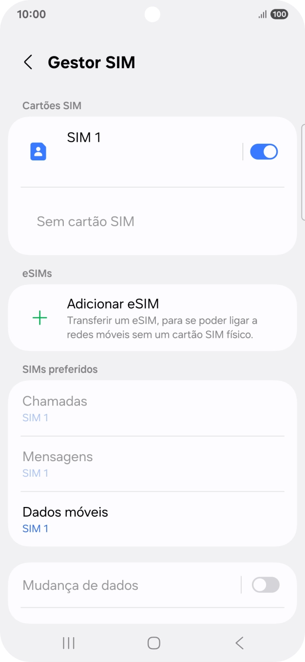 Prima Adicionar eSIM.