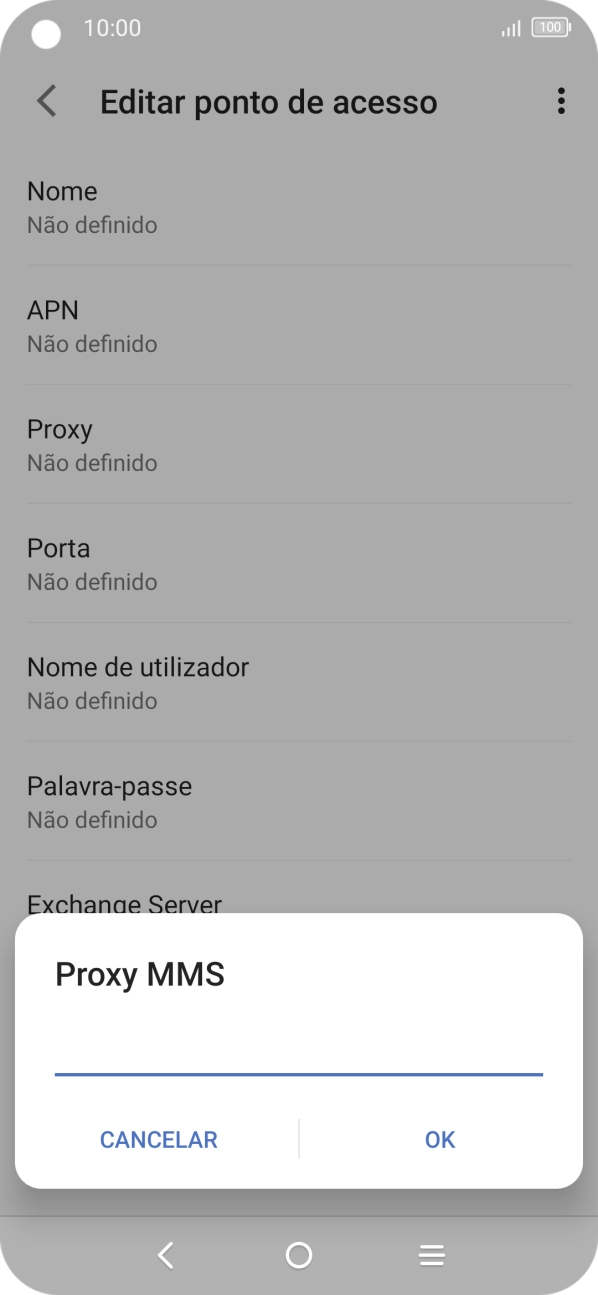 Introduza iproxy.vodafone.pt e prima OK.