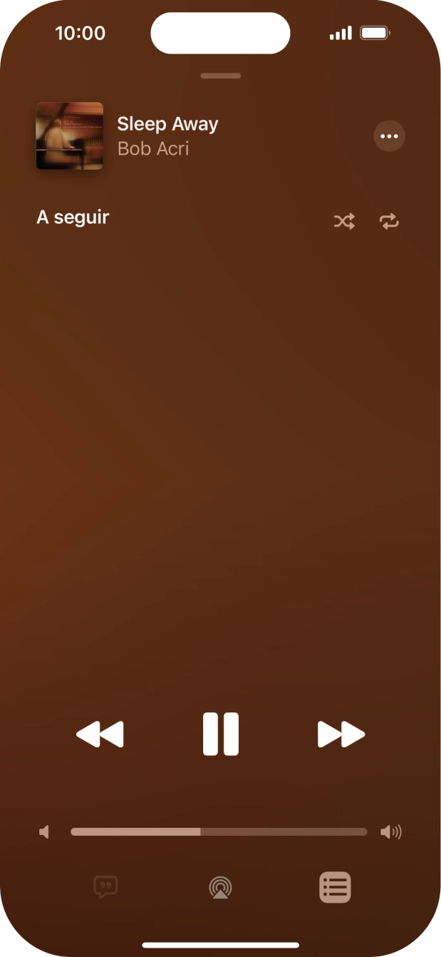 Prima o ícone de reprodução aleatória para ativar ou desativar a função.