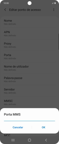 Introduza 80 e prima OK.
