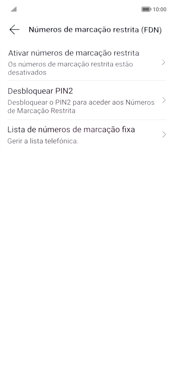 Prima Ativar números de marcação restrita para ativar a marcação permitida.