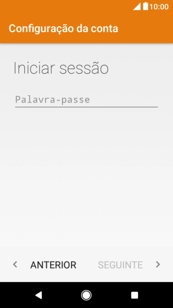 Prima Palavra-passe e introduza a password da sua conta de e-mail na Vodafone.